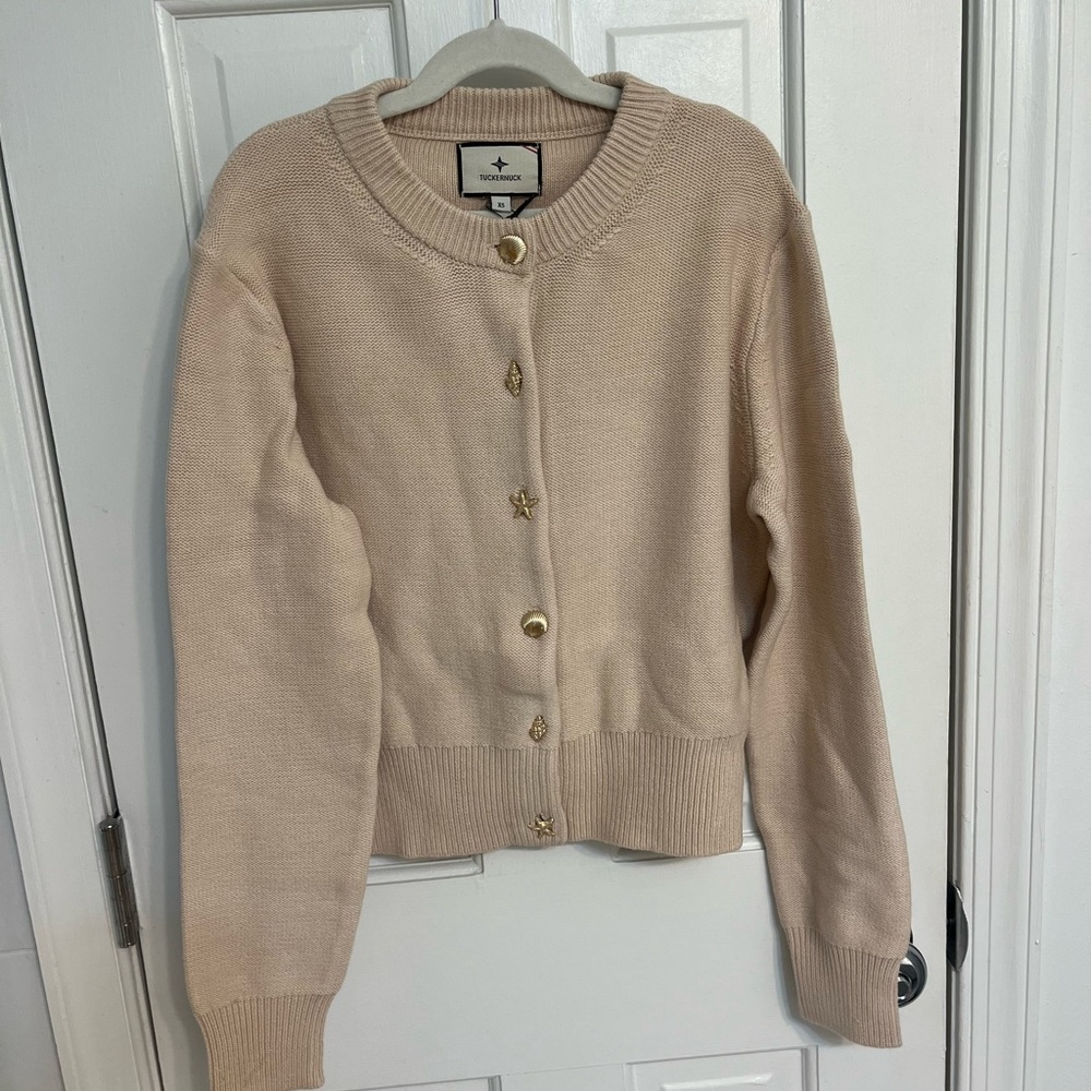 NWT Tuckernuck Beige Seashell Cardigan Sweater